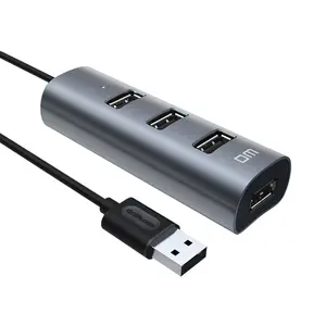 1 untuk 4 Port USB2.0 Hub untuk Pengisian dan Data dengan Paduan Aluminium Perumahan CHB008