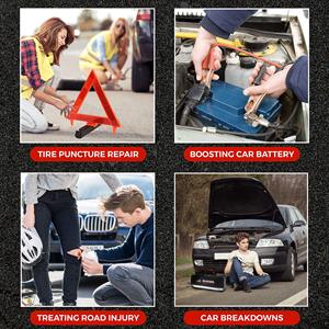 Bộ dụng cụ khẩn cấp ô tô cho người bán hàng lớn, có dây cáp khởi động siêu bền cho xe, màu đen - Product Image 5