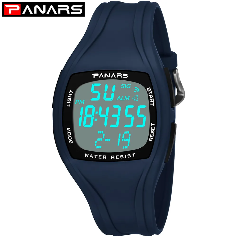 PANARS 8112 wholesale darkblue male digital watch comely Rubber band Luminous date display Minimalist sports watch design