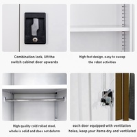 2 Portes Démanteler Fabricants Léger Design Moderne Dortoir Chambre à coucher Vêtements Armoire en Acier Casier Placard Armoire en Métal