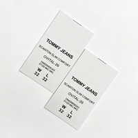 Étiquettes de soin des vêtements en PET rectangulaires, personnalisées, imprimées, autocollantes, écologiques, durables, résistantes aux déchirures, imperméables, en vrac