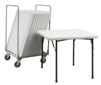 Table de repas pliante carrée en plastique HDPE moderne, légère, portable et imperméable pour l'intérieur, l'extérieur, le camping, les pique-niques et la maison