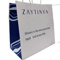 Bolsa de Papel Kraft Reciclado Blanca BLUE SEA PACK, Impresión Flexográfica, Asa Larga, Hecha en Vietnam, la Más Vendida, para Alimentos y Bebidas