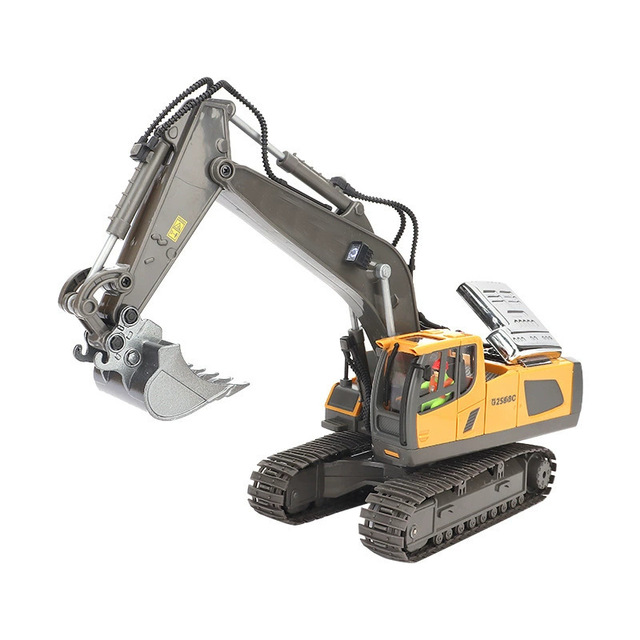 Expert Level 2.4G Wireless RC Excavator Toy for Kids Hydraulic Remote Control Metal Car with USB Cable Charger Factory Wholesale