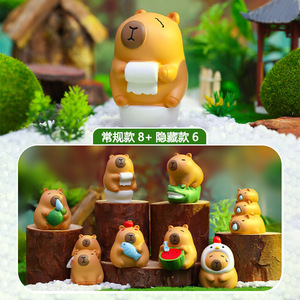 New Brown Series Capybara PVC Keychain Cartoon Toy <strong>Action</strong> <strong>Figure</strong> Vinyl Face Pendant Animal Theme Ages 4-6 Blind Box Bag - Product Image 2