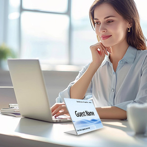 Tùy chỉnh nghiêng Acrylic giữ dấu | rõ ràng hình chữ L nhựa hiển thị đứng | bàn Tên tag đứng cho văn phòng, cuộc họp, triển lãm - Product Image 3