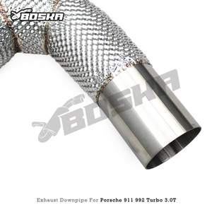 ท่อดาวน์ไปป์แบบกำหนดเองสำหรับ Porsche 911 992 Turbo 3.0T ปี 2020-2023 Boska Exhaust Downpipe สแตนเลสสตีล ท่อไอเสียแบบไหลอิสระ - Product Image 3