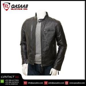 Veste style motard pour homme à prix d'usine en cuir noir avec col à capuche-Légère pour l'hiver Nouvelle Collection Extérieur - Product Image 3