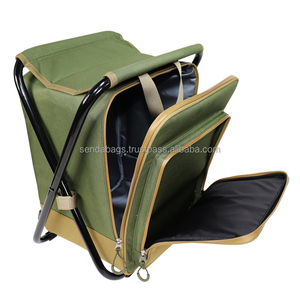 Sac à dos isotherme avec compartiment de rangement, chaise-tabouret de camping pliable compacte et rafraîchissante pour la pêche – Grande Vente - Product Image 2