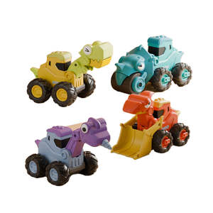 Bán Buôn 4Pcs Khủng Long Xe Tải Đồ Chơi Cho Trẻ Mới Biết Đi Đồ Chơi Ngoài Trời Xây Dựng Sandbox Xe <span class=keywords><strong>Dino</strong></span> Báo Chí Đi Đua Đồ Chơi Xe Hơi Cho Trẻ Em - Product Image 1