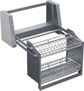 Smart <b>Dish</b> <b>Rack</b>-Wall-Mounted Adjustable Pull Shelf Lifting System Cabinet Organizer Touch Switch <b>Rack</b> TSW-B Touch Switch Functio - Product Image 4