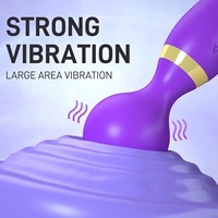AV Zauberstab-Vibrator mit 10 Frequenzen, Doppelkopf, Starke Vibration, Weiblicher Masturbator, G-Punkt und Klitoris-Stimulator, 100% Wasserdicht, USB