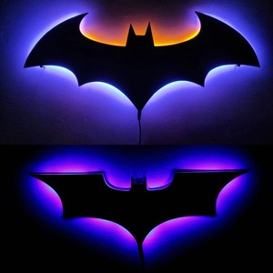 Creative LED Decorative Background Wall Lamp <b>Plug</b> in <b>Remote</b> Control Color Changing Lamp Bat Wing Bedside Ambience Light - Product Image 1