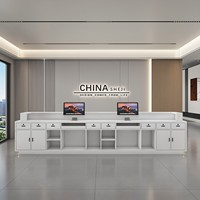 Comptoir de réception moderne pour entreprise et hôtel, comptoir de service, comptoir de caisse avec finition peinte