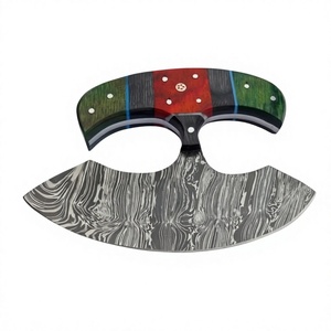 Hand Forged Damascus Steel Ulu Knife <b>Japanese</b> Chef Boning Knife Wooden Handle Custom Logo for Kitchen & Pizza Cutting - Product Image 1