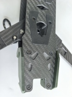 Châssis de drone de course pliable en fibre de carbone de 10 pouces avec trous de fixation et conception d'armes pour drones FPV