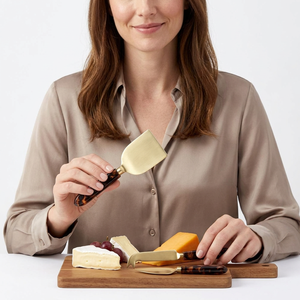 Handmade Resin Handle Cheese Knife Set Stainless Steel Blades Durable Dishwasher Safe <b>Microwave</b> Safe Food Contact Safe Serving - Product Image 1