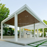Gazebo de Aluminio para Exteriores, Impermeable, para Terraza, Balcón, con LED, Tamaños Personalizables, Duradero, Ecológico, para Jardín, Patio, Villa