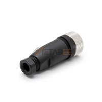 Connecteur M12 4 broches, code A, connecteur mâle-femelle 4 broches, prise en plastique, câblable sur site