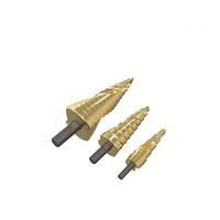 AI3506 Lot de 3 forets étagés HSS à rainures spirales revêtus de titane 4-12 4-20 4-32 pour outils électriques