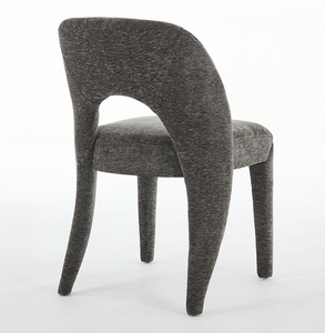 Ensemble de 2 chaises de salle à manger modernes en chenille grise imperméables avec dossier pour la maison, le bureau et l'appartement - Product Image 3
