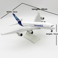 Modèle d'avion Boeing 787/737 sculpté en résine solide à l'échelle 1:130 de 30 cm, avec support, cadeau de collection pour les passionnés d'aviation