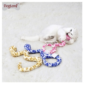 Jouet en peluche de chat drôle interactif conception de serpent simulée pour nettoyer les dents compagnon de jouet à mâcher pour animaux de compagnie - Product Image 4