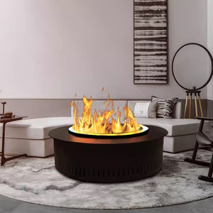 Chimenea Moderna Redonda 3D de Vapor de Agua, Chimenea Artificial Independiente con Llama de Vapor para Patio Trasero de Villa y Patio de Hotel - Product Image 2