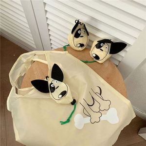 Bolsa de Compras Plegable con Colgante en Forma de Perro de Dibujos Animados, Linda Bolsa de Mano de Poliéster Portátil con Logotipo Personalizado - Product Image 3
