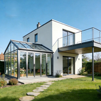 Moderna Invernadero de Jardín de Aluminio 6063-T6 con Doble Vidrio Templado de Baja Emisividad, Ecológico y con Reducción de Ruido