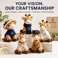 Fabricant de peluches mascotte girafe personnalisées OEM ODM Vente en gros Poupée réaliste en peluche pour mascottes de marque et articles cadeaux