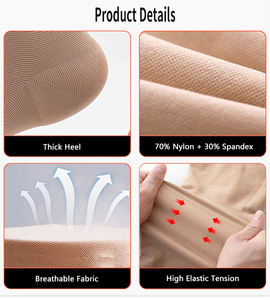 <span class=keywords><strong>Bas</strong></span> de <span class=keywords><strong>contention</strong></span> unisexes en nylon à compression graduée 20-30 mmHg, tricotés, montants jusqu'au genou, en élasthanne - Product Image 5