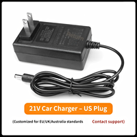 Chargeur de batterie au lithium 21V pour perceuse sans fil, adaptateur de charge rapide, sortie 37,8W, protection contre les surcharges, garantie 1 an
