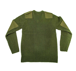 DFV1106 Pull-over tactique d'entraînement pour hommes vert olive, col en V, avec écussons – Maillot de sport vert - Product Image 2