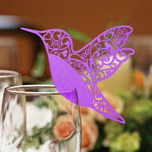 Islamic <strong>Wedding</strong> Stationery Favors Laser Cut <strong>Name</strong> Place <strong>Cards</strong> for Wine Glass - Product Image 5