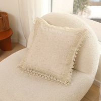 Housse de coussin carrée en polyester avec broderie géométrique en dentelle pour salon, bureau, voiture, livraison directe