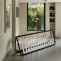 Base de lit plateforme extensible en cuivre et bois de manguier, support de matelas durable et écologique, vente en gros directe usine