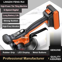 LINGZHI FENG RUI Machine de pose de carreaux électrique 21V sans fil à moteur à balais, vibrateur de carreaux, machine de nivellement à ventouse pour murs et sols