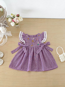 Neues Sommer-Latzkleid für Mädchen mit Blumenstickerei, Niedlicher Babyrock, Süße Babykleidung - Product Image 5