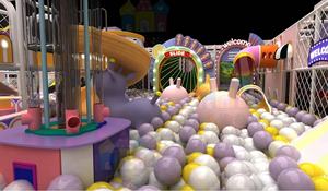 Ensemble de jeu souple blanc et pastel en matériau écologique Équipement de cabane de jeu intérieur avec fosses à balles/jeu de projecteur interactif/parc de trampoline - Product Image 4