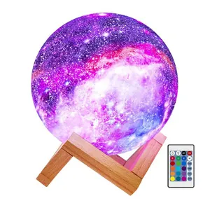 Lampe led imprimée d'un côté représentant la lune, tunique magnétique flottante, disponible dans 7 couleurs, luminaire décoratif d'intérieur, nouveau modèle <span class=keywords><strong>de</strong></span> luxe, USB, - Product Image 1