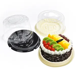 Sunzza wholesale 4/6/8/10/12/14 inches blister clear disposable pet plastic round box container cake packaging