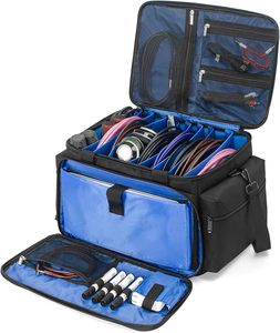 Échantillon gratuit : Sac de rangement pour câbles, étui de transport pour accessoires électroniques de voyage, sac portable étanche double compartiment - Product Image 1