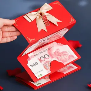 Cartes réutilisables rouges, nouvelle enveloppe rouge, pour cadeau d'anniversaire, pratique et créative, multiple cartes