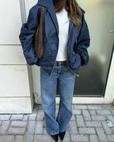 Veste coupe-vent marine pour femme, vente en gros d'usine, logo personnalisé, nylon imperméable, légère, bomber surdimensionné, OEM