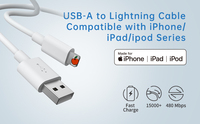 Kabel Pengisian Cepat 1M/2M/3M USB-A ke iPhone - Bahan PVC/TPE/Kulit Bersertifikasi MFi Kompatibel dengan IOS Tersedia