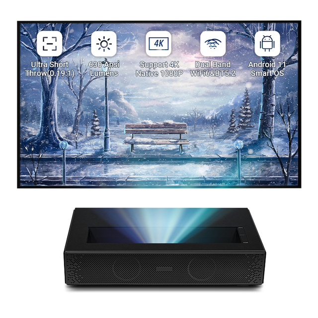 Hotack Hot Sale D068 Ultra Short Throw Projector 1080P Full HD UST Cinema Smart HDR Video Beamer for Home Theater Cinema