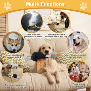 Jouet en peluche couineur pour chien, motif canard mignon, vente en gros pour fournisseurs d'articles pour animaux de compagnie - Product Image 4