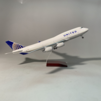 Modèle d'avion en résine LED avec support 47 cm Boeing 747-400 United Airlines Échelle 1/150