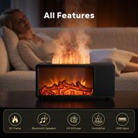 Nouveau Diffuseur d'ambiance transfrontalier 5.0 avec simulation de flamme de cheminée, USB, coloré, humidificateur à brume froide pour bureau, cadeau créatif pour la maison